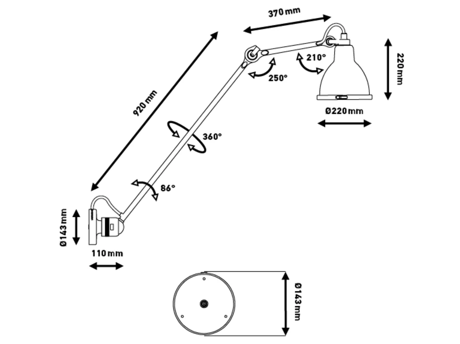 Lampe Gras N°304 XL Outdoor Wall Lamp 5 Lampe Gras N°304 XL Outdoor Wall Lamp - Image 3