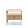 Ethnicraft Oak Spindle Bedside Table, 1 Draw 1 Ethnicraft Oak Spindle Bedside Table, 1 Draw -Living Sales Store Ethnicraft Oak Spindle Bedside Open Room