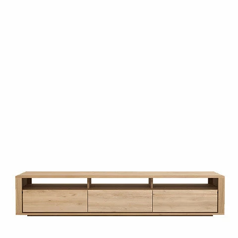 Ethnicraft Shadow Oak TV Unit 3 Drawers 3 Ethnicraft Shadow Oak TV Unit 3 Drawers