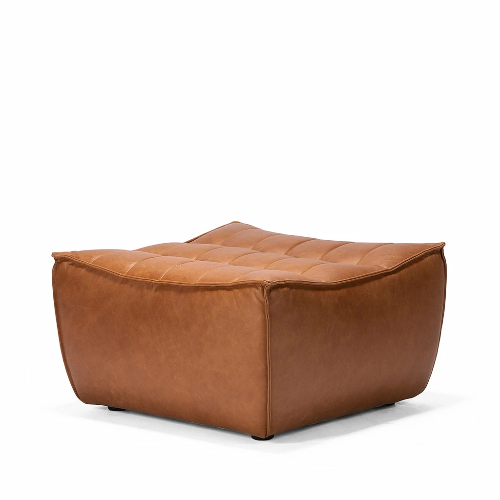 Ethnicraft N701 Ottoman - Old Saddle 4 Ethnicraft N701 Ottoman - Old Saddle - Image 2