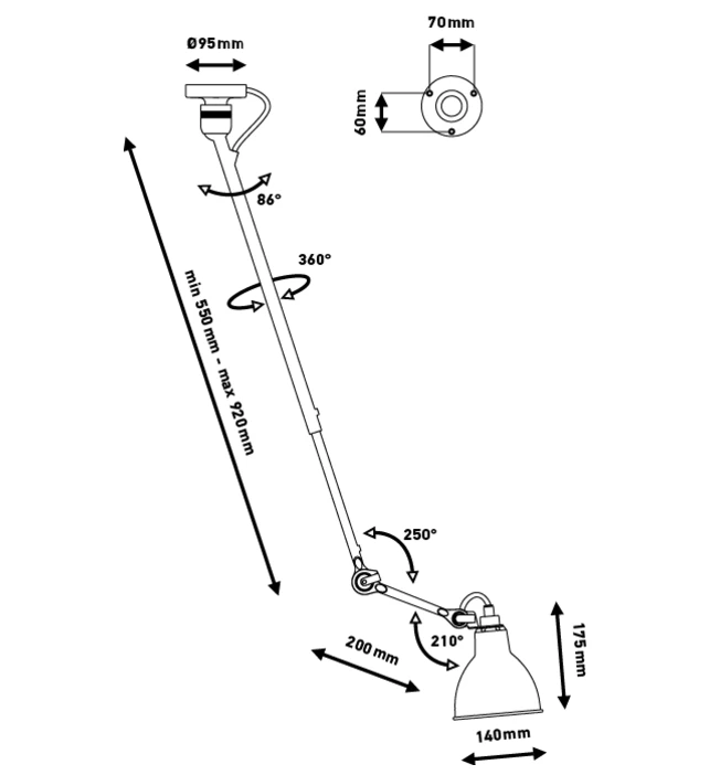 Open Room N°302 BL Ceiling Lamp By La Lampe Gras 5 Open Room N°302 BL Ceiling Lamp By La Lampe Gras - Image 3