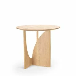 Ethnicraft Oak Geometric Side Table