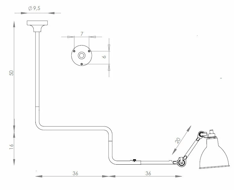 N°312 BL Ceiling Lamp By La Lampe Gras 6 N°312 BL Ceiling Lamp By La Lampe Gras - Image 4